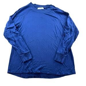 LAKE Pajamas DreamModal Night Shirt Womens S Blue Long Sleeve Sleepshirt